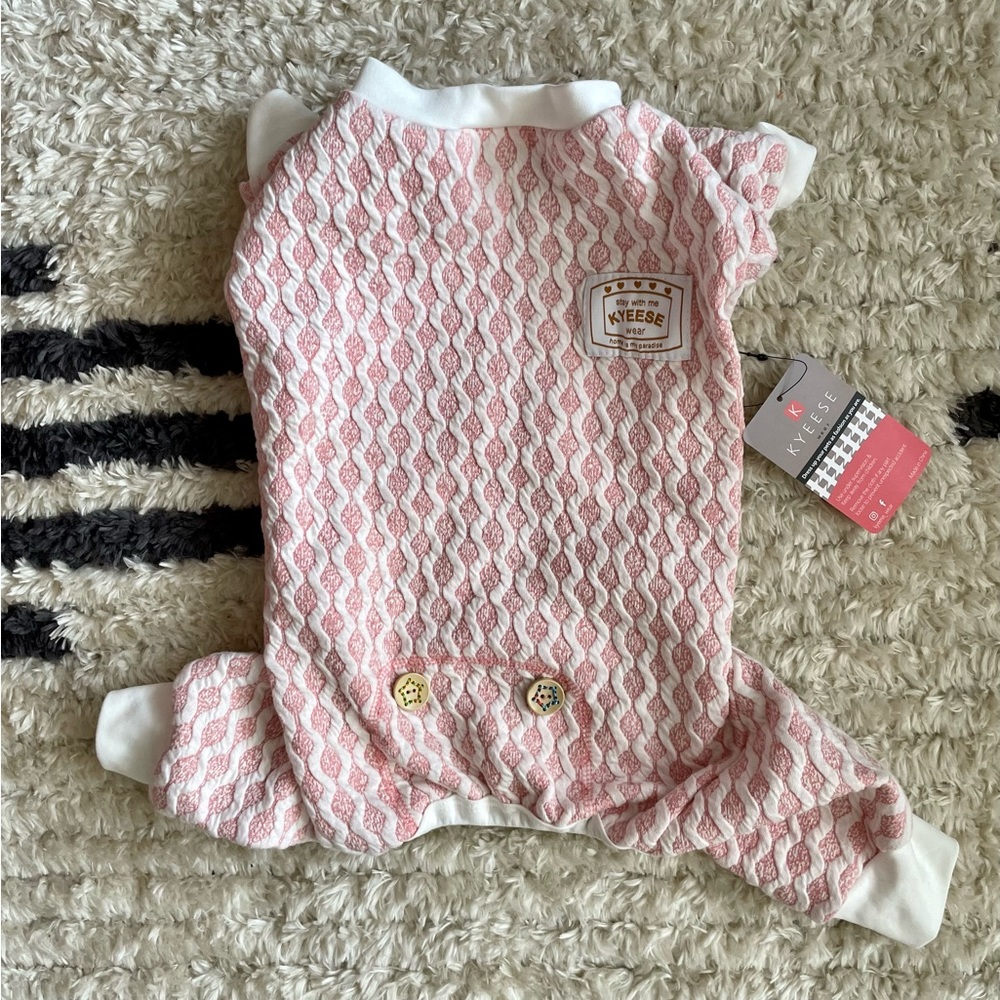NWT KYEESE Cotton Lightweight Stretchable Pet Jumpsuit Pajamas - Light Pink - XL